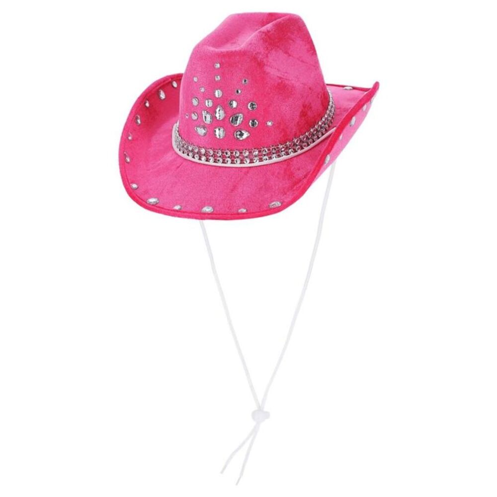 Smiffys Unisex Adult Rhinestone Cowboy Hat / Pink